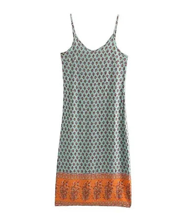 Spring High-End European Style V-Neck Maxi Dress