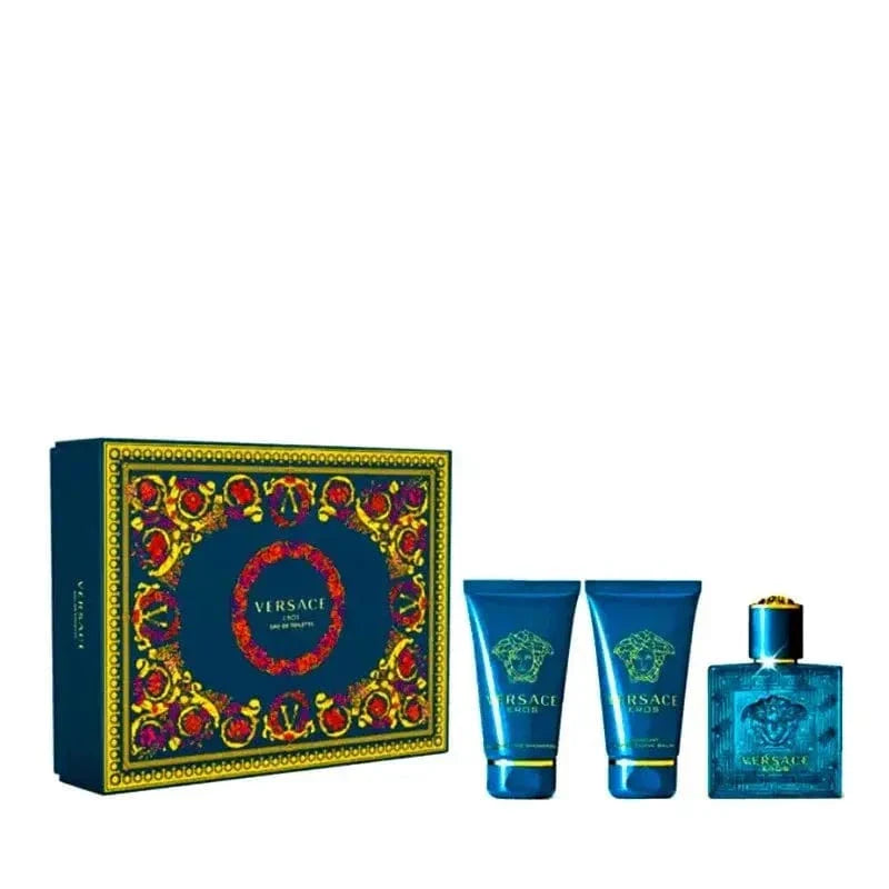Eros By Versace For Men 3Pcs Set EDT Spray (1.7oz)
