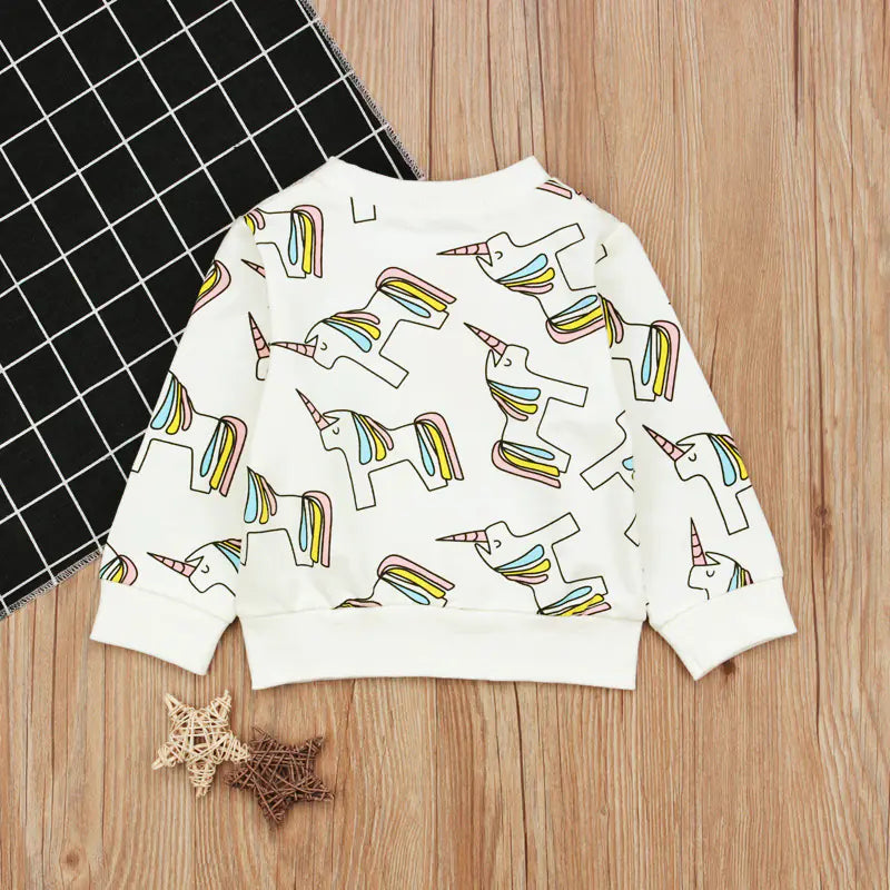 Cartoon Unicorn Hoodie for Boys - Long Sleeve Top