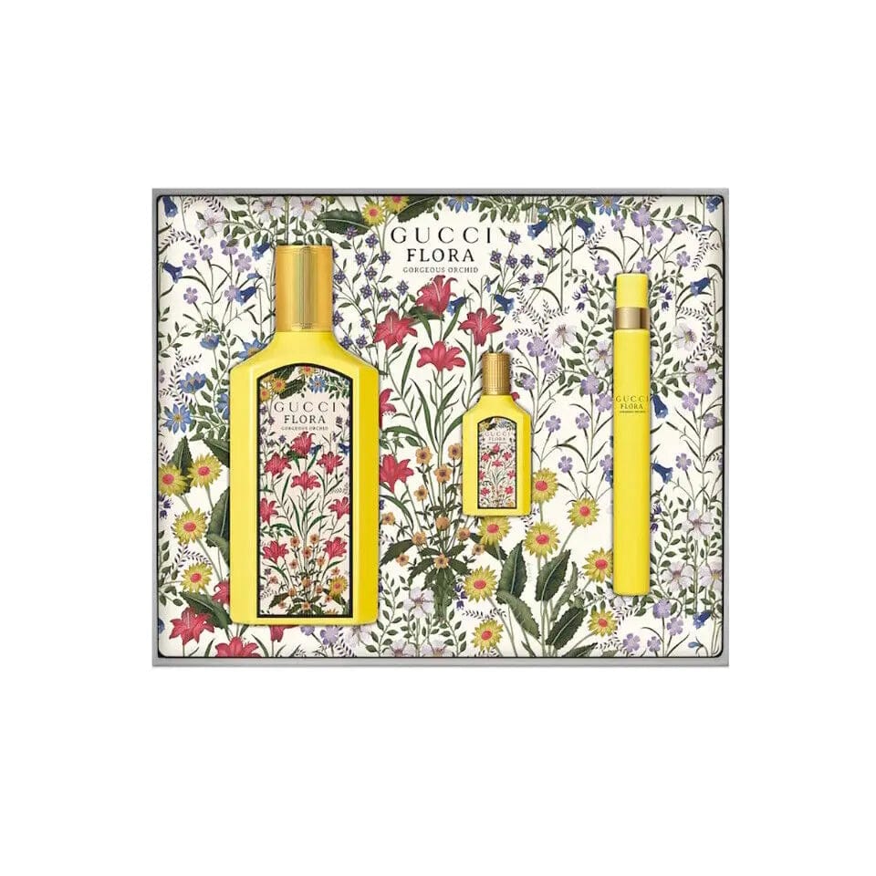 Flora Gorgeous Orchid By Gucci For Women (3pc Gift Set)