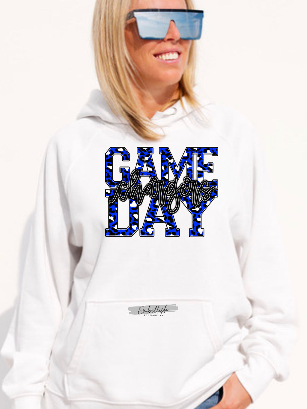Game Day Chargers -Blue Leopard