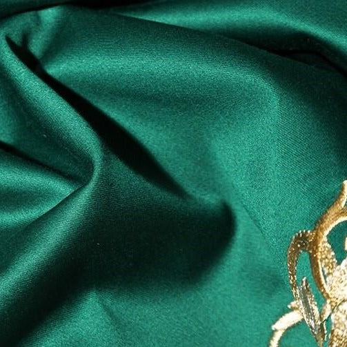 Royal Green Lake Embroidered Duvet Cover Set (Egyptian Cotton)