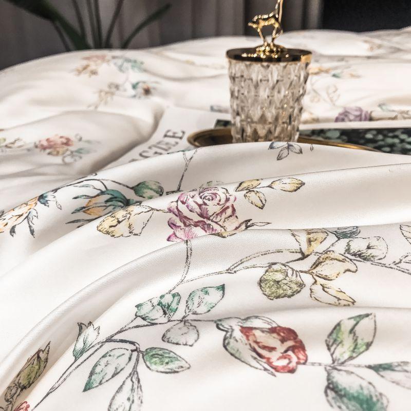 Pink Floral Duvet Cover Set (Egyptian Cotton)