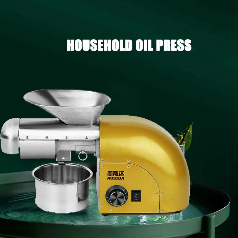 New Stainless Steel Oil Press Machine Commercial Home Oil Extractor Expeller Presser Press Press Hydraulic Sunflower Oil Press
