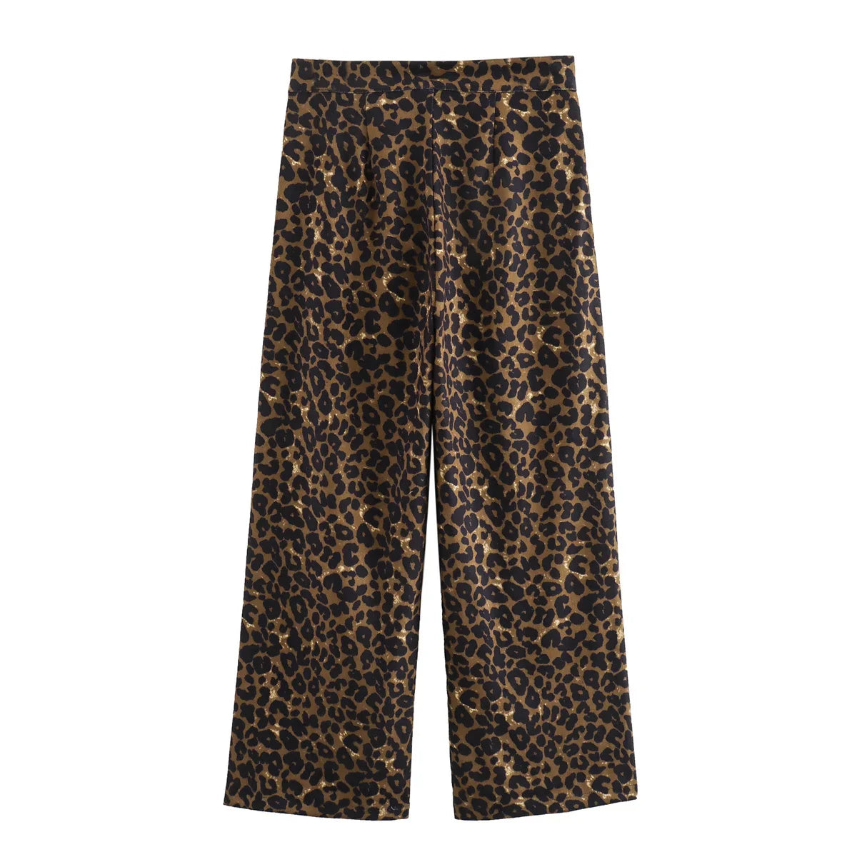 New Chic Fashion Side Pockets leopard Print Loose Wide Leg Pants