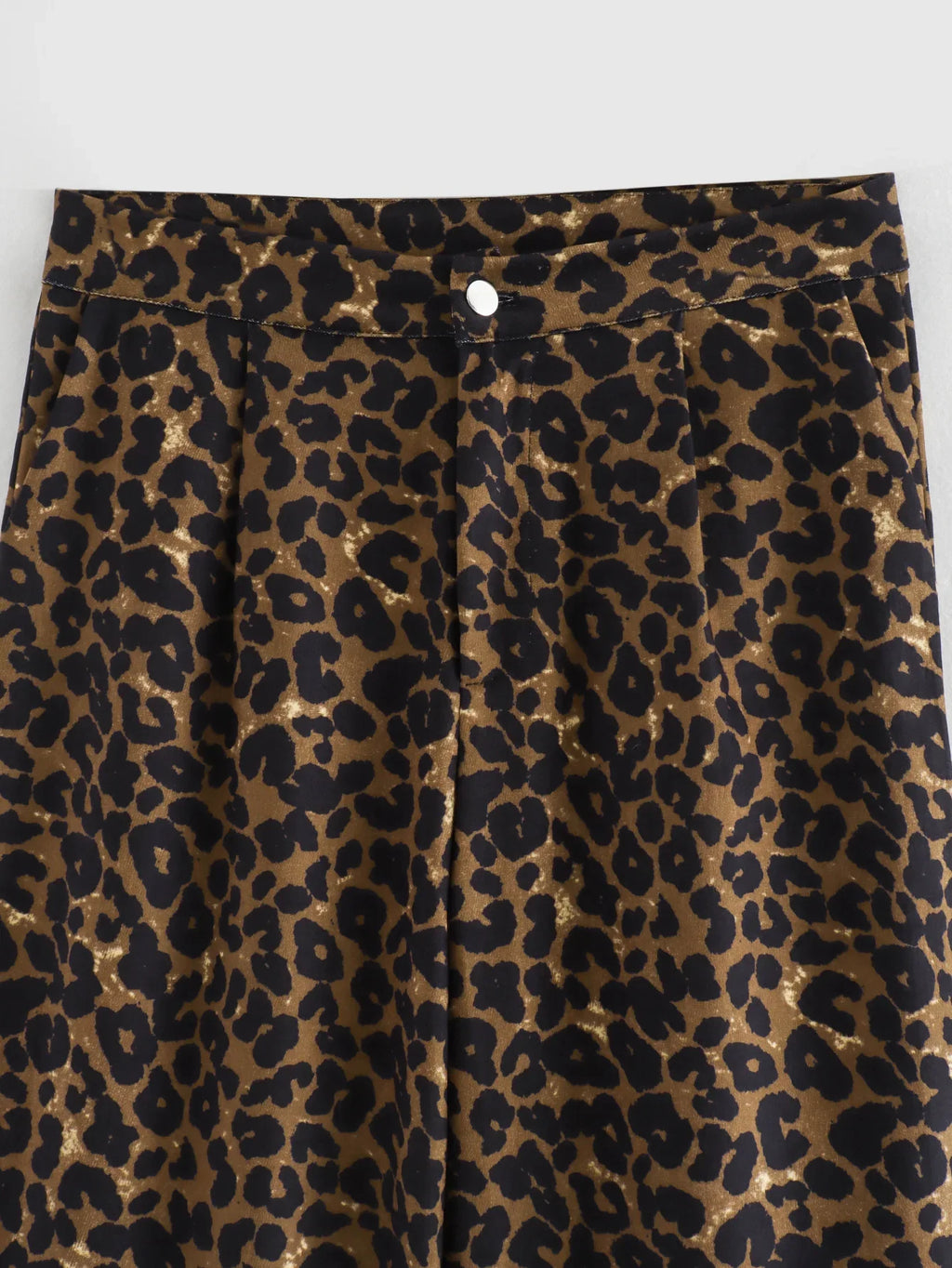 New Chic Fashion Side Pockets leopard Print Loose Wide Leg Pants