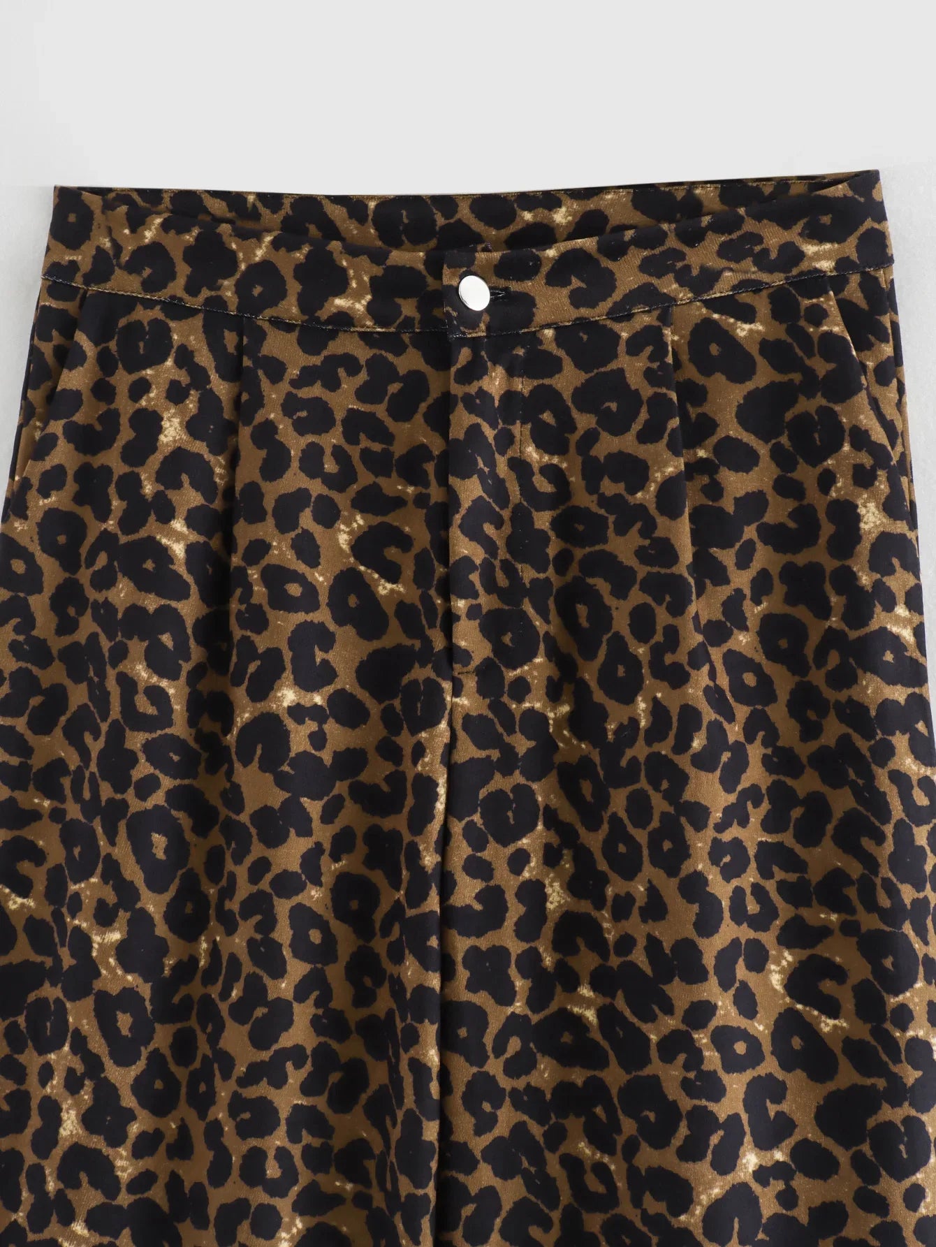 New Chic Fashion Side Pockets leopard Print Loose Wide Leg Pants