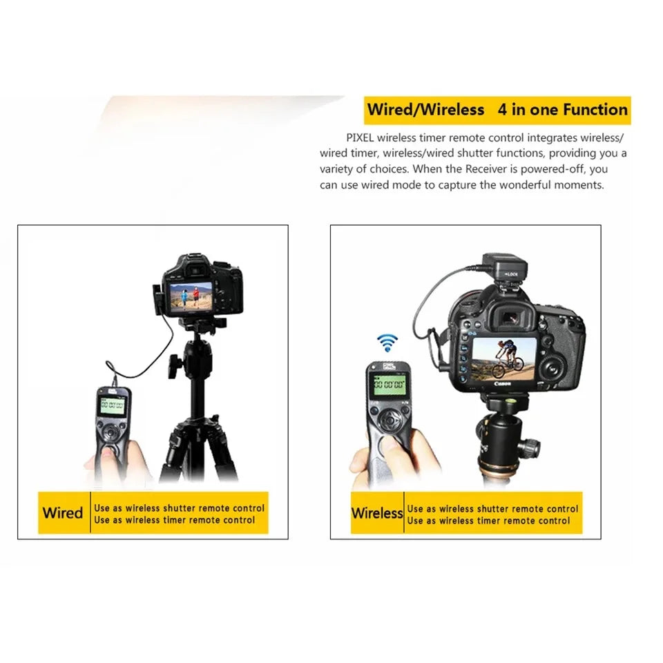 Pixel TW-283 Wireless Timer Remote Control Shutter Release (DC0 DC2 N3 E3 S1 S2) Cable For Canon Nikon Sony Camera TW283 VS RC-6