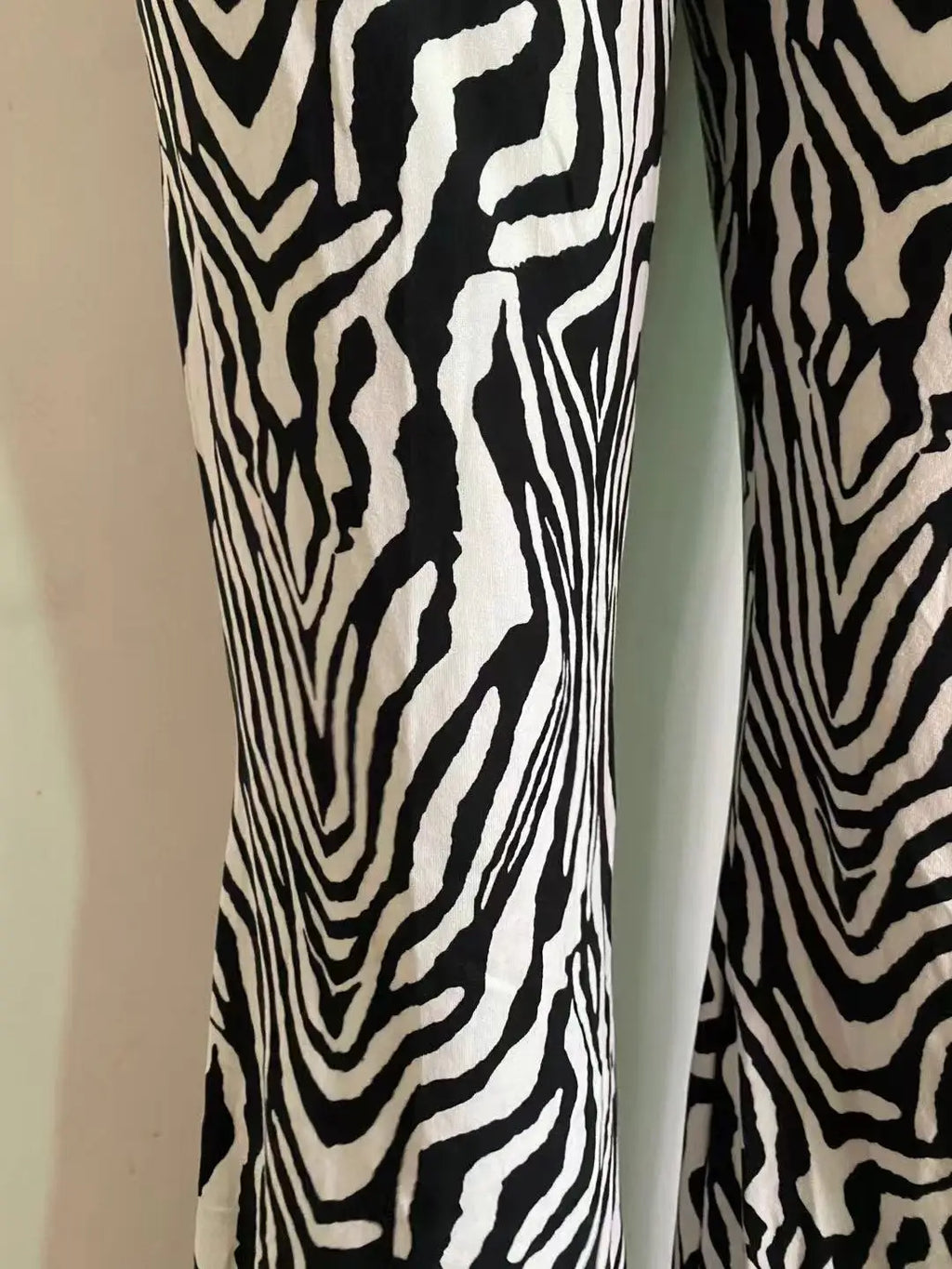Zebra Print Wide Leg Pants
