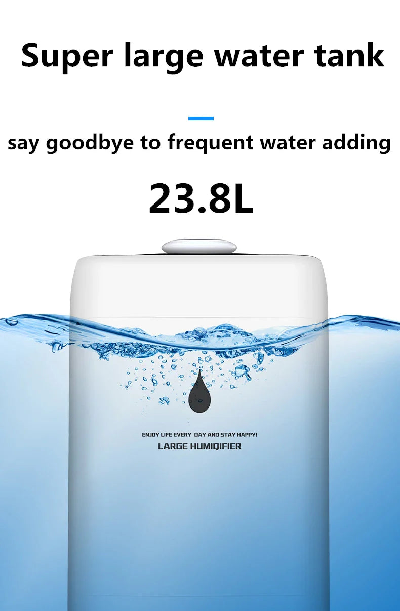 110V 220V 23.8L Air Humidifier Industrial Ultrasonic Humidificador Commercial Fruit Fresh Keep Cool Mist Maker Anion Air Purifie