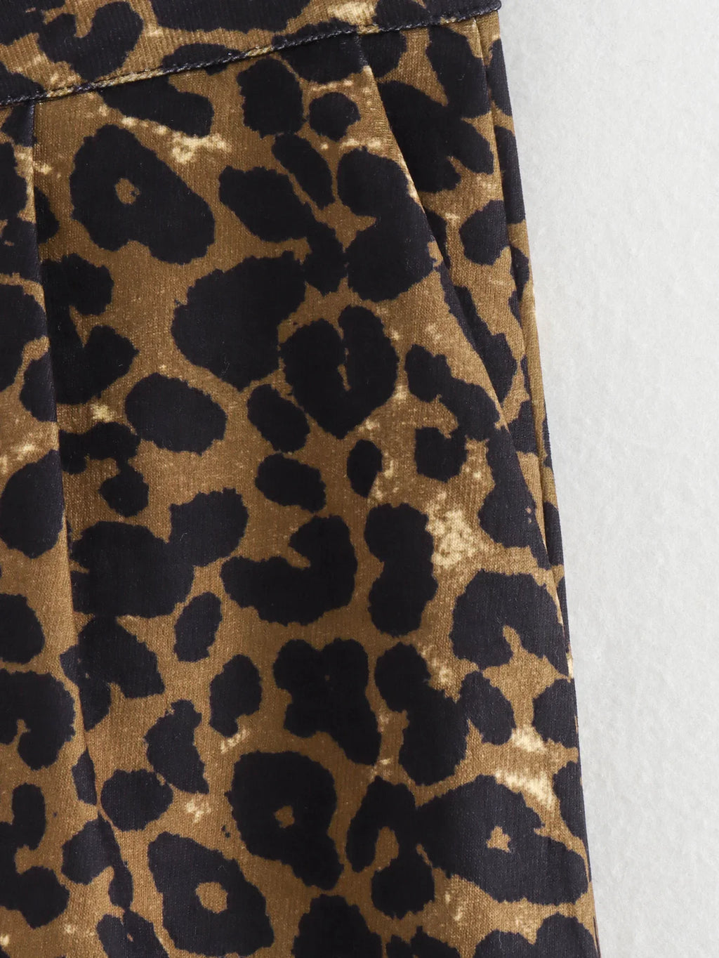 New Chic Fashion Side Pockets leopard Print Loose Wide Leg Pants