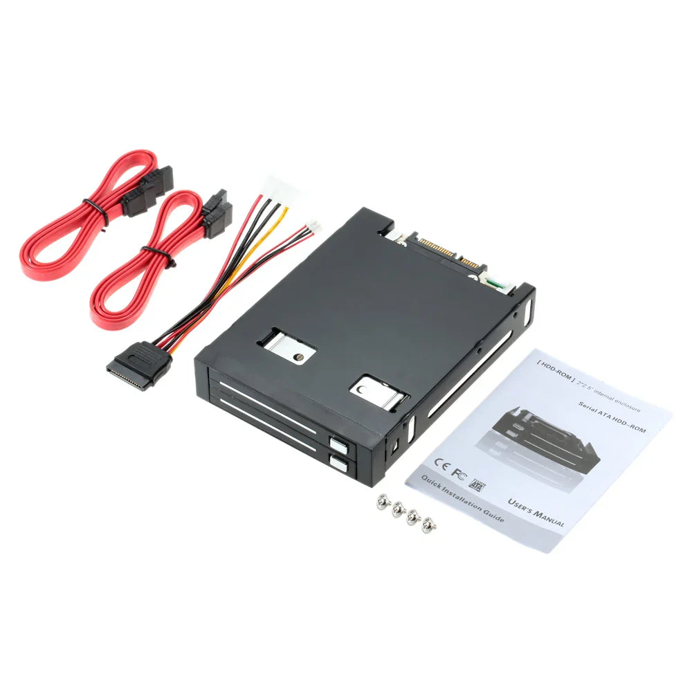 Dual Bay 2.5" Inch SATA III Hard Drive HDD & SSD Tray Caddy Internal Mobile Rack Enclosure Docking Station Hot Swap for desktop