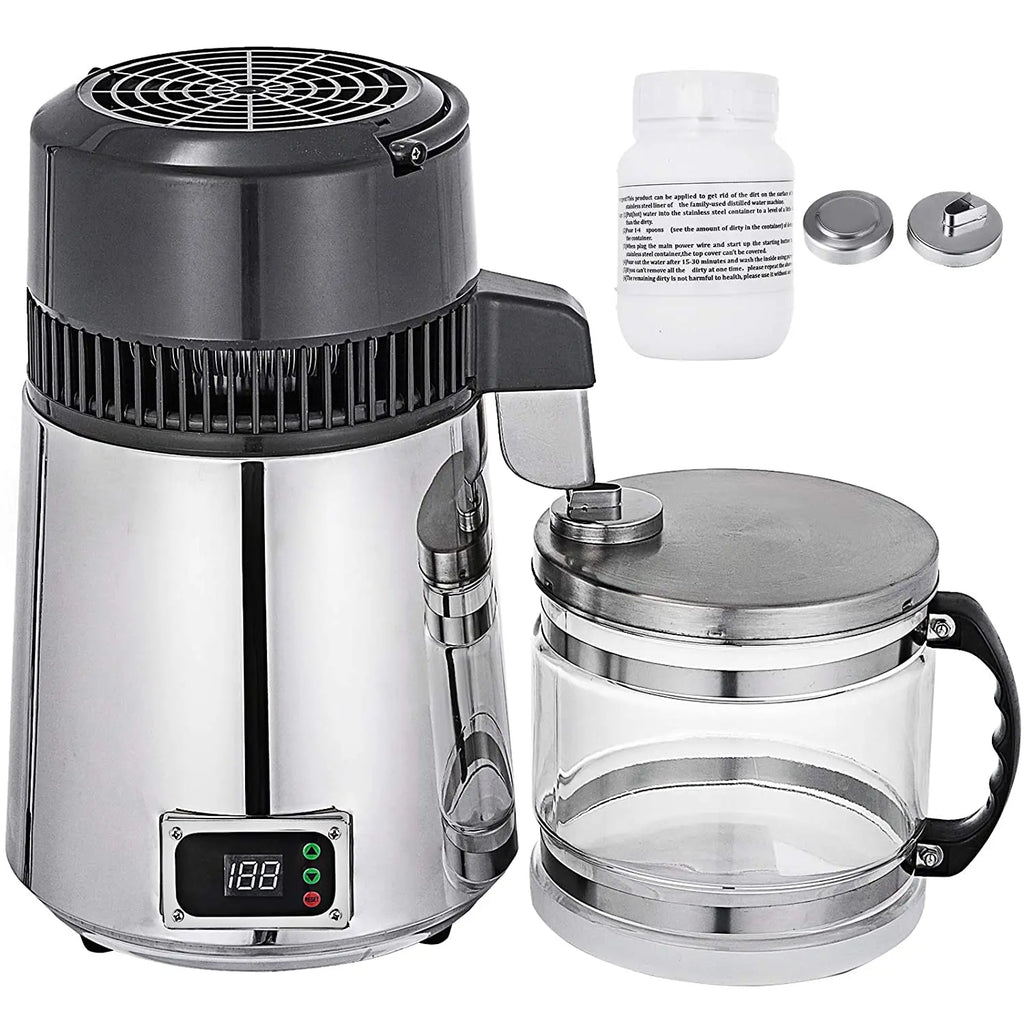 750W 4L Water Distiller, Household Stainless Steel Water Purifier for Pure Distilled Water, Distillation Machine with Filter for