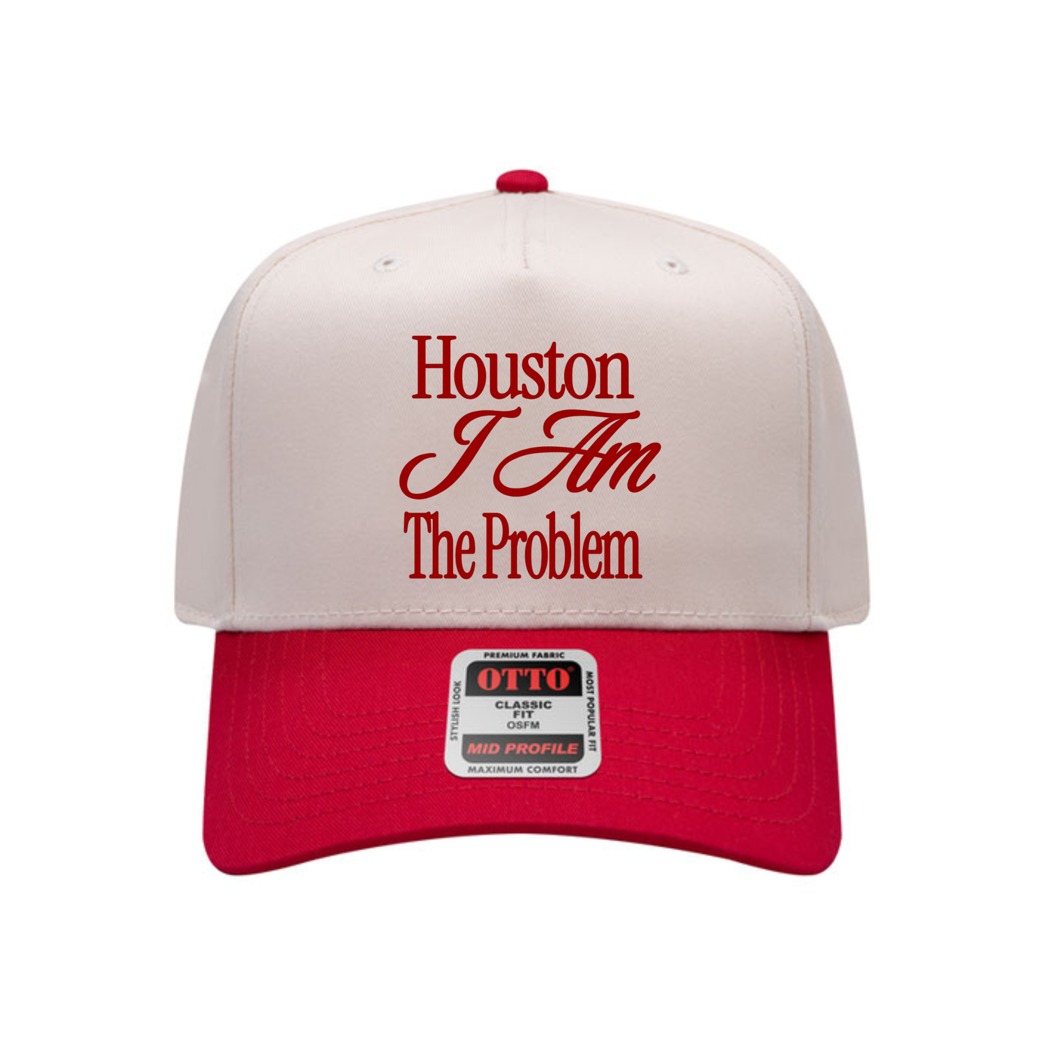 Houston I Am The Problem Trucker Hat | Two-Tone Vintage Canvas Baseball Cap