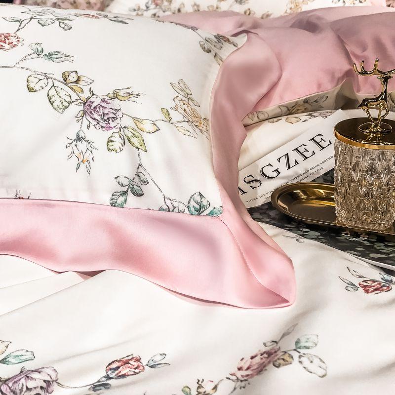 Pink Floral Duvet Cover Set (Egyptian Cotton)