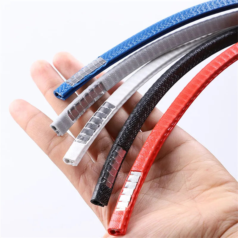 5/10M Car Door Protector Edge Scratch Strip Universal Car Door Noise reduction Anti Collision Protection With Steel Carstyling