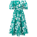 Sexy off Shoulder Bubble Sleeves Printed Maxi Dress Bohemian Dress