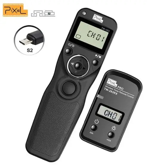 Pixel TW-283 Wireless Timer Remote Control Shutter Release (DC0 DC2 N3 E3 S1 S2) Cable For Canon Nikon Sony Camera TW283 VS RC-6