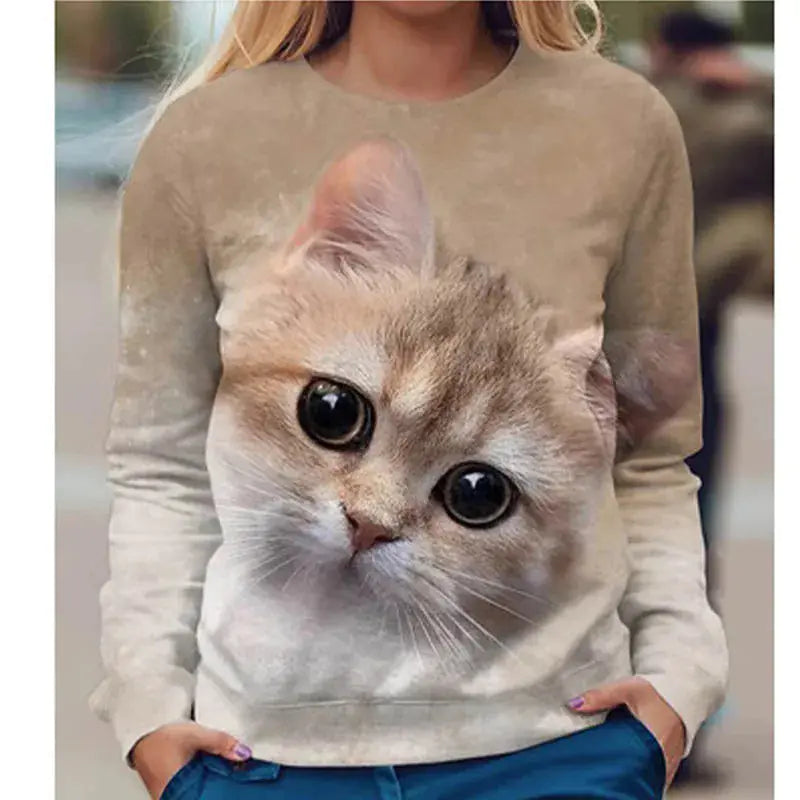 Kawaii 3D Printed Cute Animal Sweatshirt for Women