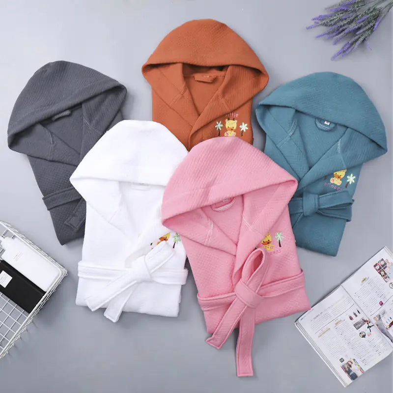 Children's Cartoon Cotton Bathrobes for Boys and Girls