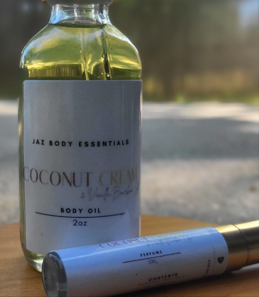 Coconut Cream & Vanilla Bourbon Latte Body Oil & Perfume Set