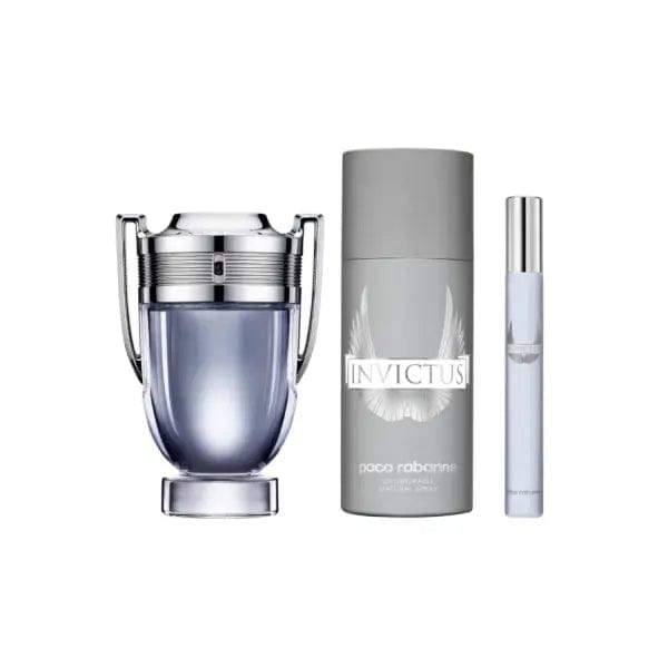 Invictus By Paco Rabanne For Men 3.4oz 3Pcs Set EDT Spray