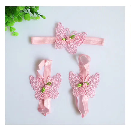 Baby Floral Headband and Foot Accessories Set