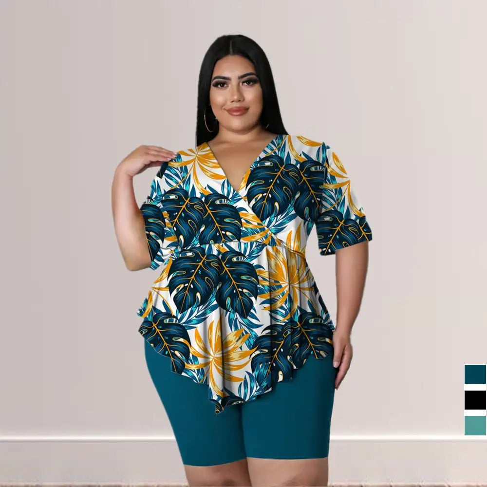 Bohemia Printed Plus Size Sexy Outfit