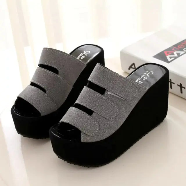 Women's Thick Sole Suede Slide Sandals