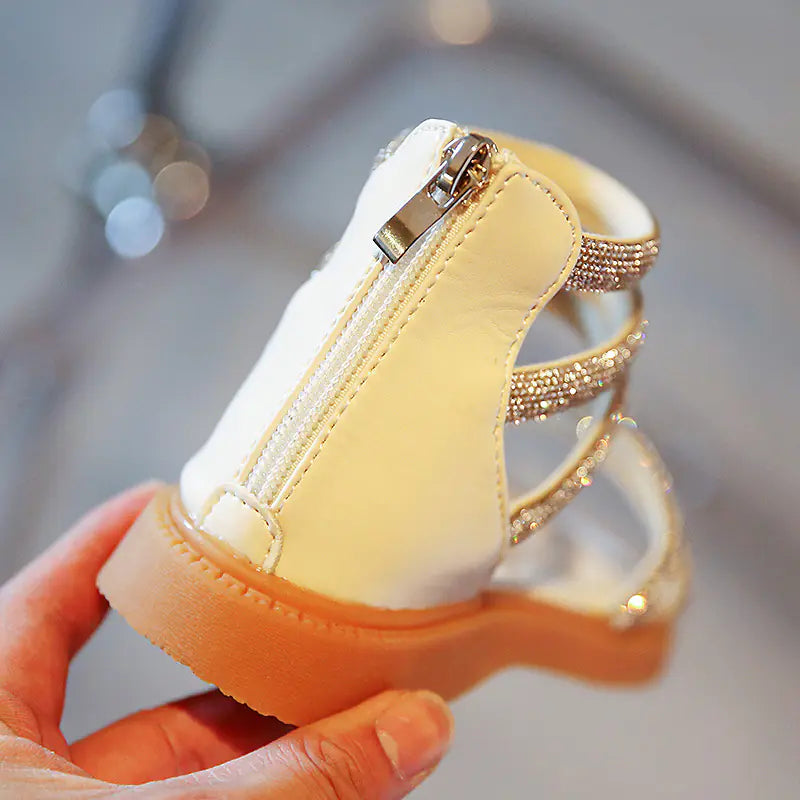 Girls' Fashionable Summer Sandals with Rhinestones 2023