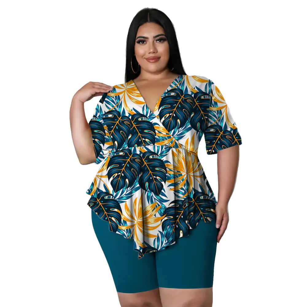 Bohemia Printed Plus Size Sexy Outfit