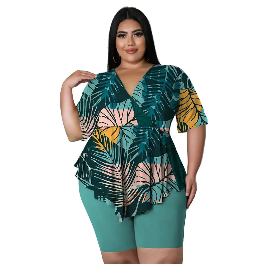Bohemia Printed Plus Size Sexy Outfit