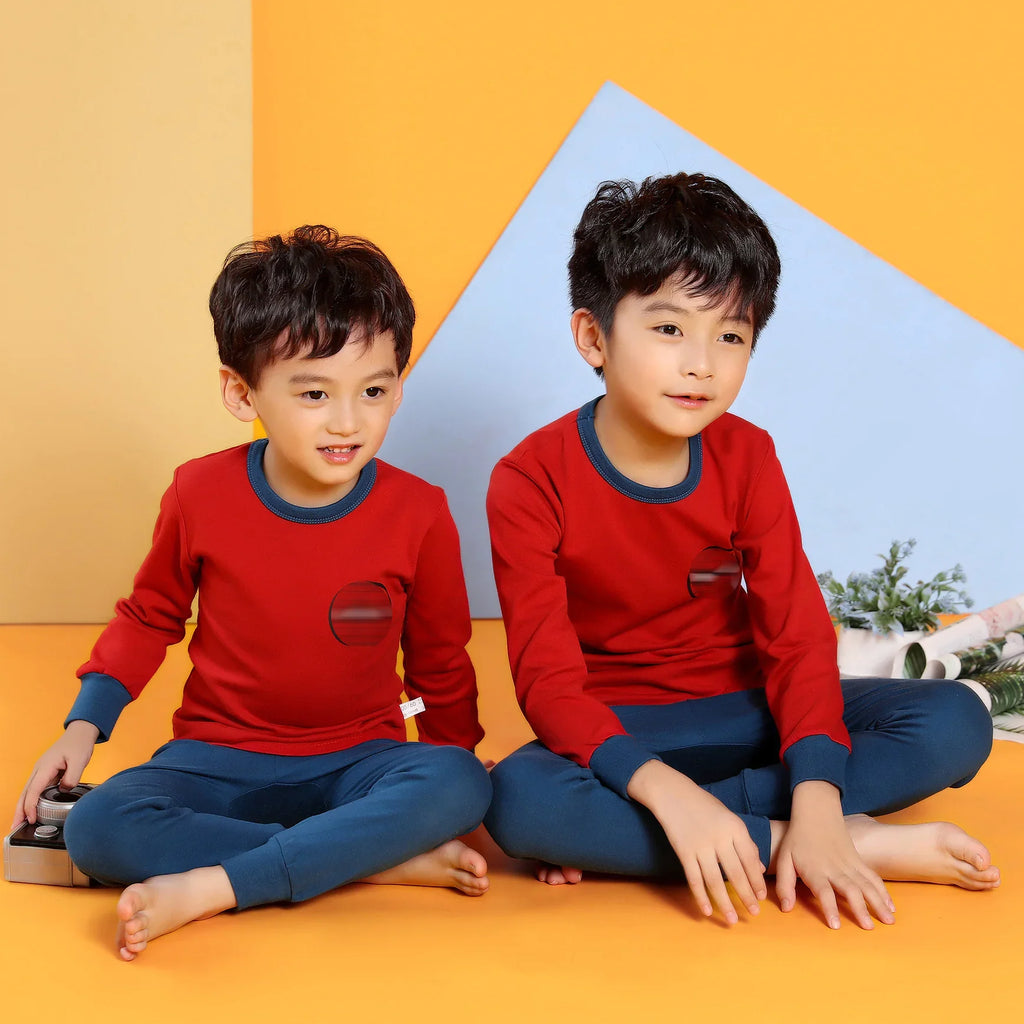 Kids Long Sleeve Cotton Pajama Set for Boys and Girls