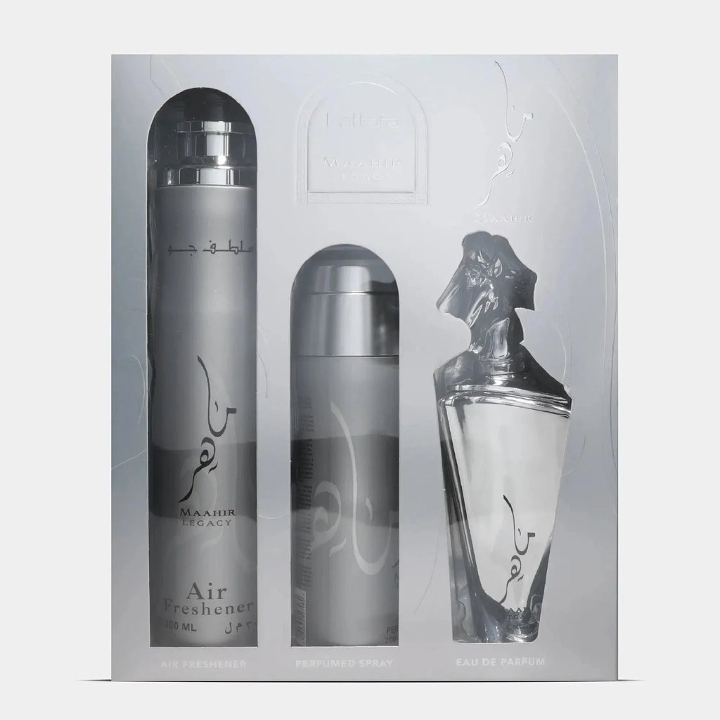 Maahir Legacy By Lattafa For Men 3Pcs Set EDP Spray