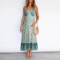Women's Casual Boho Floral V-Neck Summer Dress