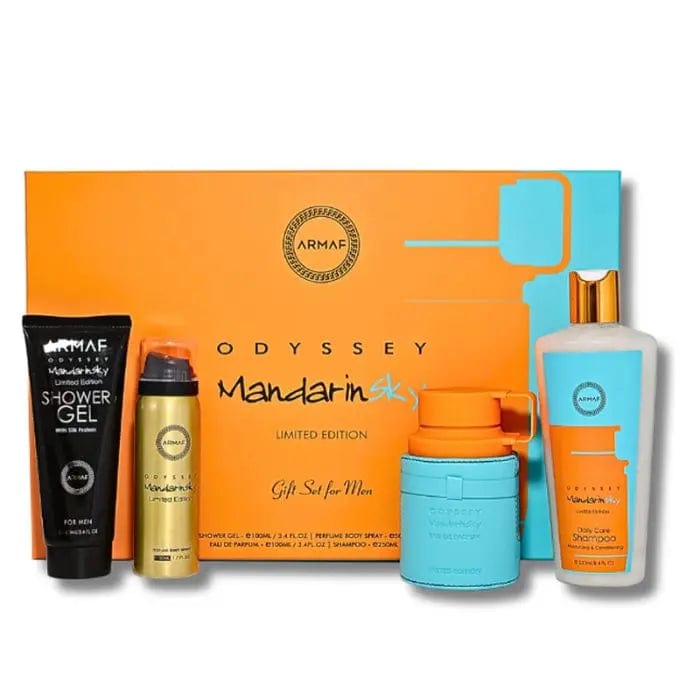 Armaf Odyssey Mandarin Sky 4-Piece Set  For Men 3.4oz EDP Spray