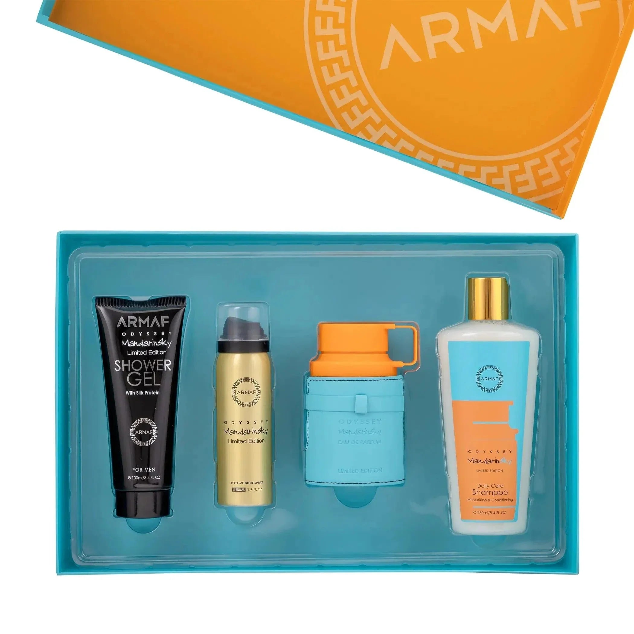 Armaf Odyssey Mandarin Sky 4-Piece Set  For Men 3.4oz EDP Spray