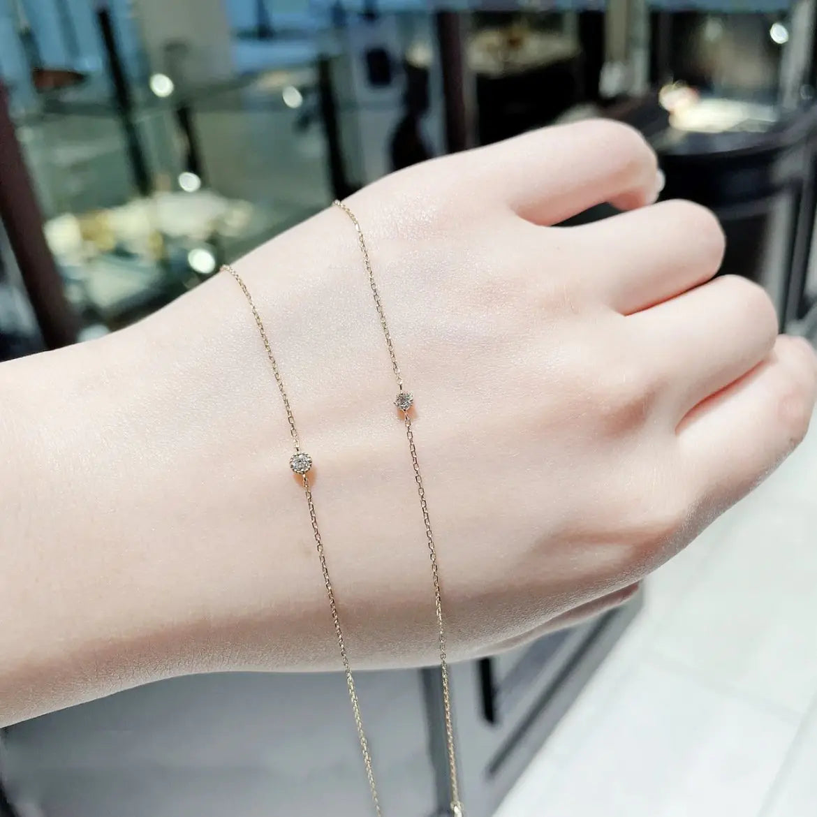925 Sterling Silver Plated Single Diamond Bracelet
