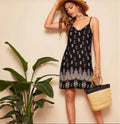 Spring High-End European Style V-Neck Maxi Dress