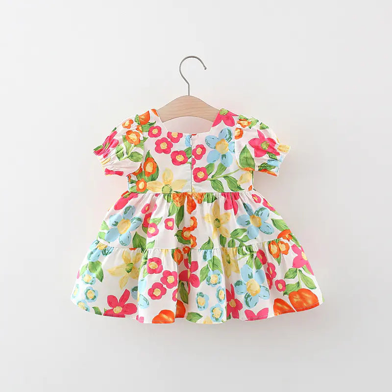 Girls' Floral Dress with Bag