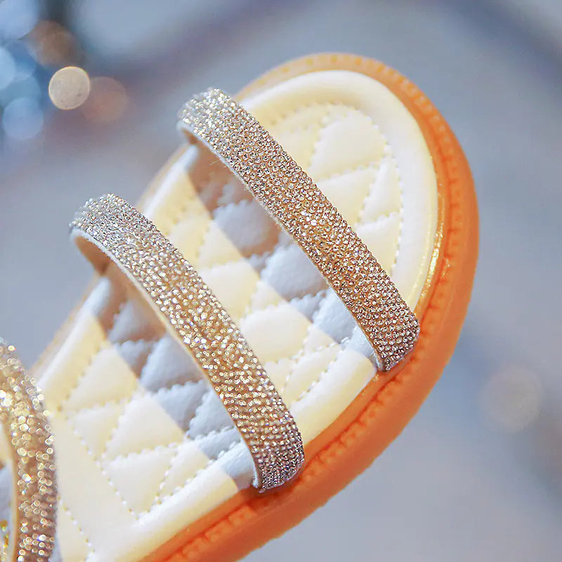 Girls' Fashionable Summer Sandals with Rhinestones 2023