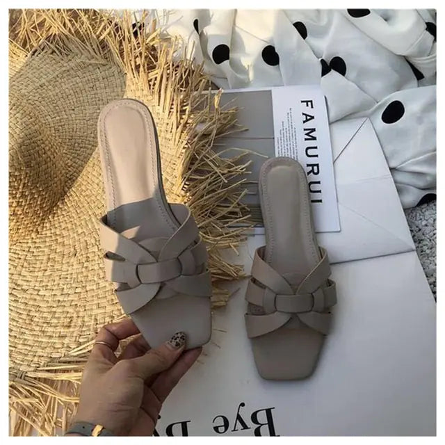 Women's Open Toe Flat Casual Beach Sandals Slippers
