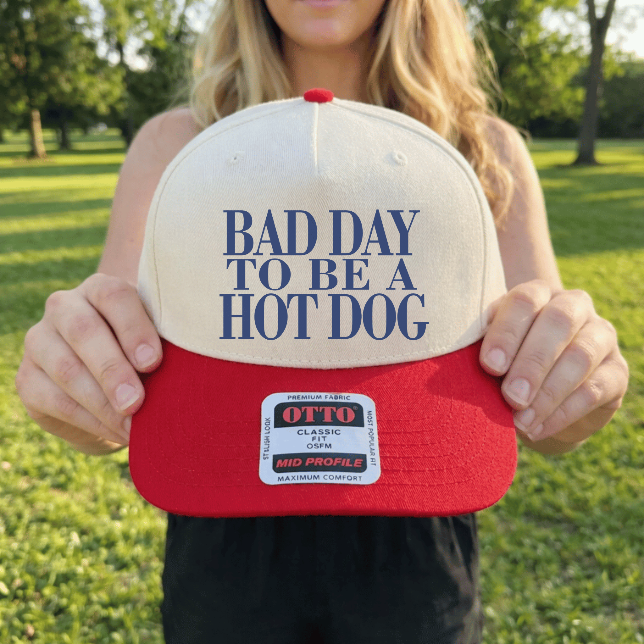 Bad Day to Be a Hot Dog Trucker Hat – Funny Fourth of July Patriotic Hat