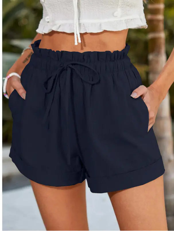 Minimalist Women's Drawstring Shorts with Pockets