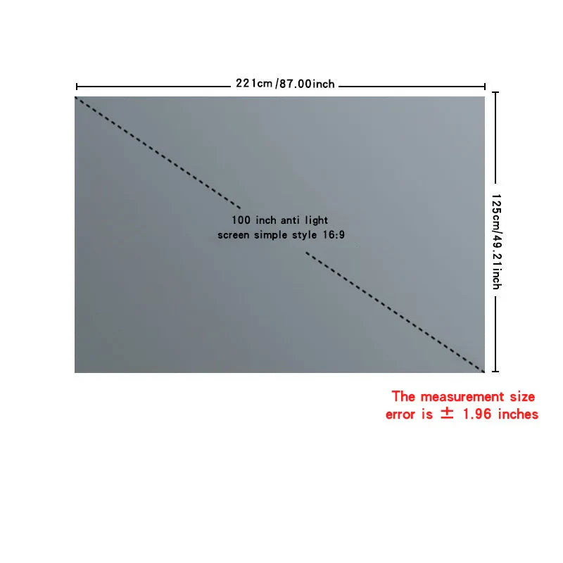 60-110 inch simple anti light screen suitable for office, outdoor, and indoor use, portable projection screen