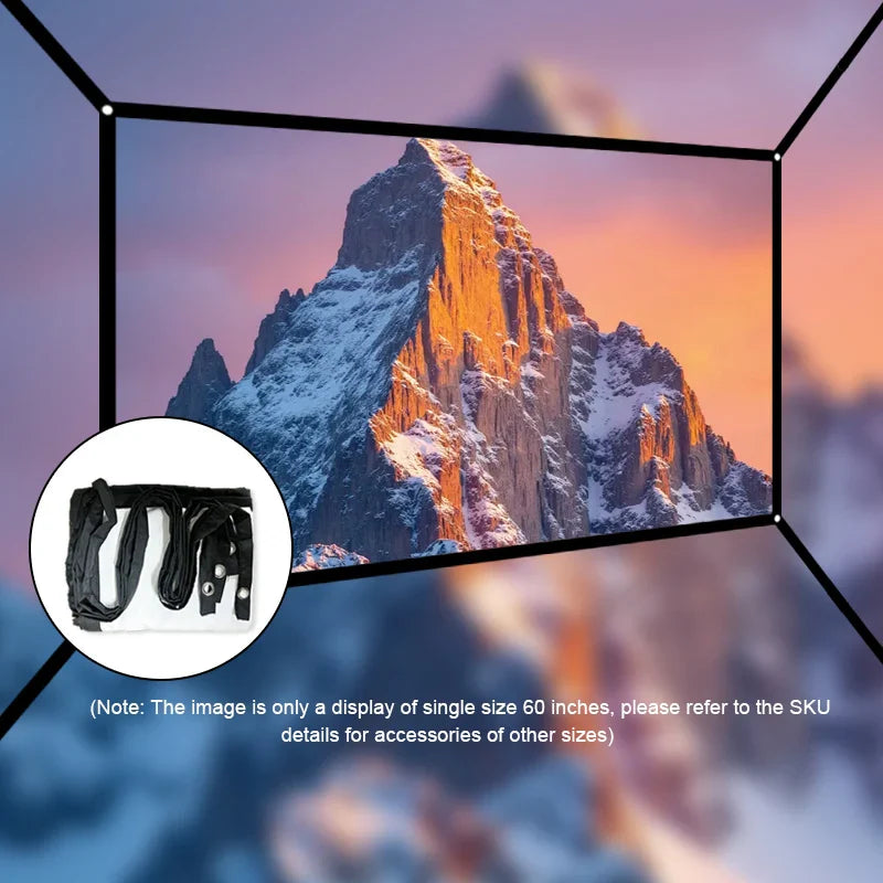 Extended soft screen 60 inches/72 inches/84 inches/100 inches/120 inches/150 inches. Multiple sizes to choose from.