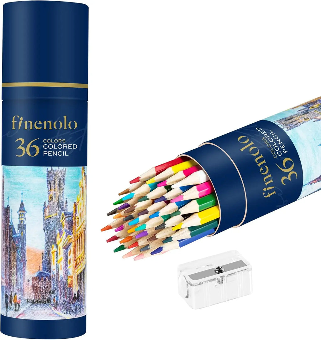36-Color Watercolor Pencils Set for Adult Coloring, Artist Drawing Supplies with Brush