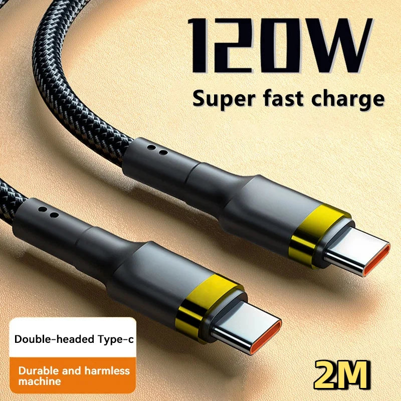 120W Fast Charger PD Quick Charging High Quality USB C TO USB Type C Cable For iPhone Xiaomi 15 Plus Pro Max Samsung S24