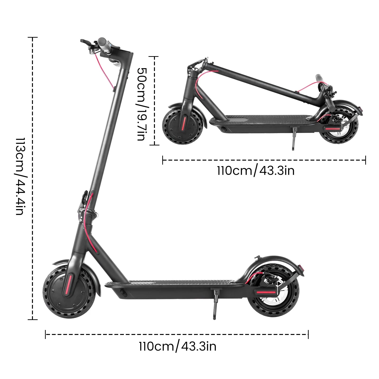 Electric Scooter 350W E Scooter Shock-absorbing ‎8.5 Inches Folding waterproof Commuting Electric Scooters
