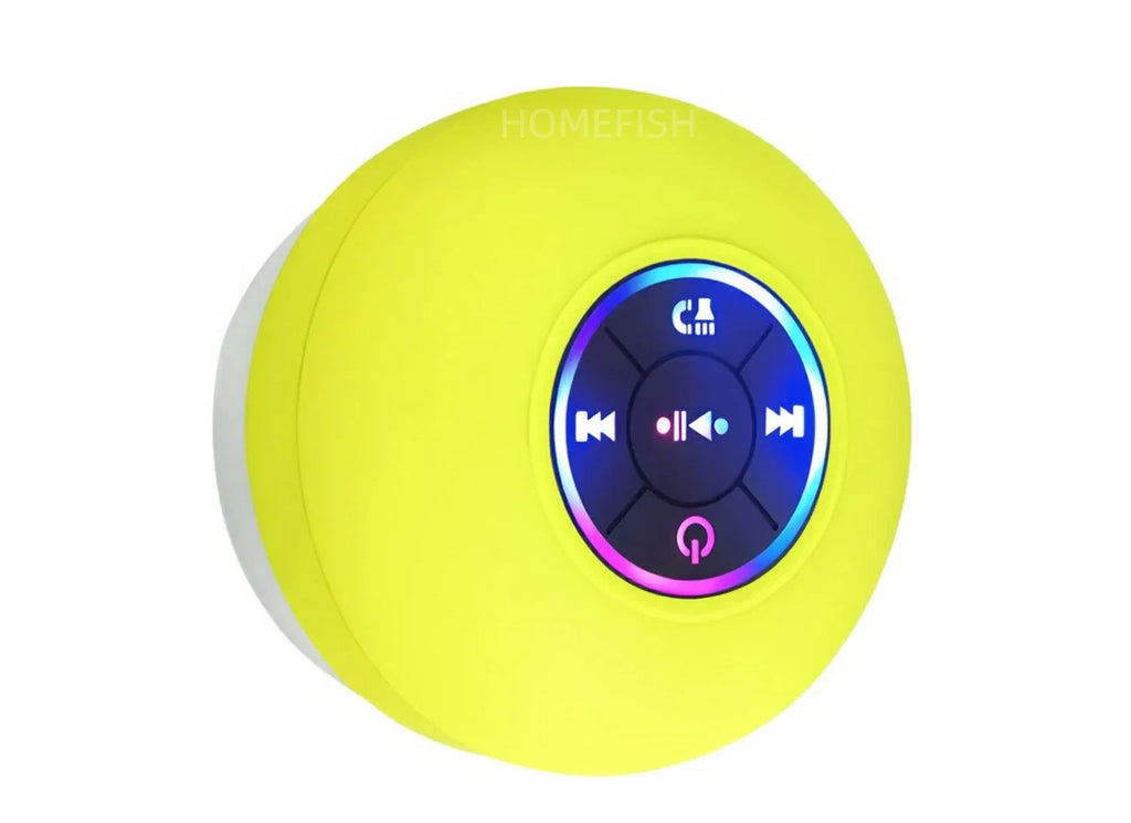 HOMEFISH 2025 Waterproof Wireless LED Bluetooth Speaker Mini Portable with Large Suction Cup for Bathroom Outdoor Sports Stereo